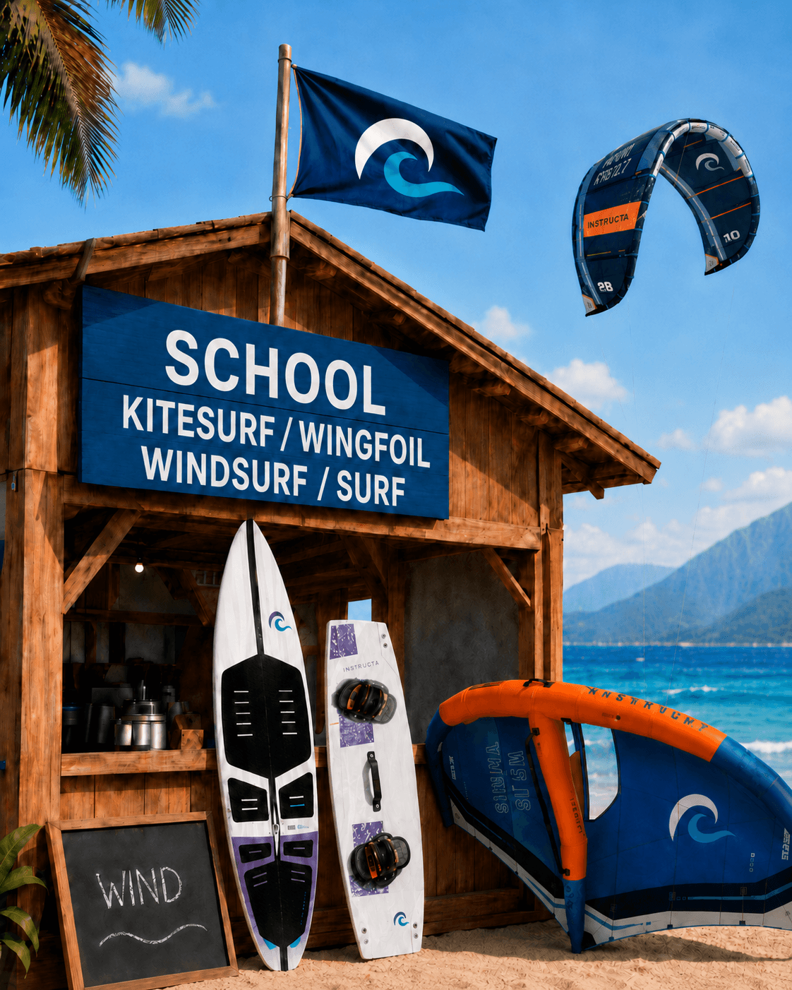 Escuela de kitesurf conectando con instructores en Instructa